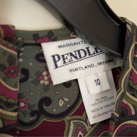 Pendleton Paisley Floral Long Sleeve Button Blouse Sz 10 - Picture 3 of 8